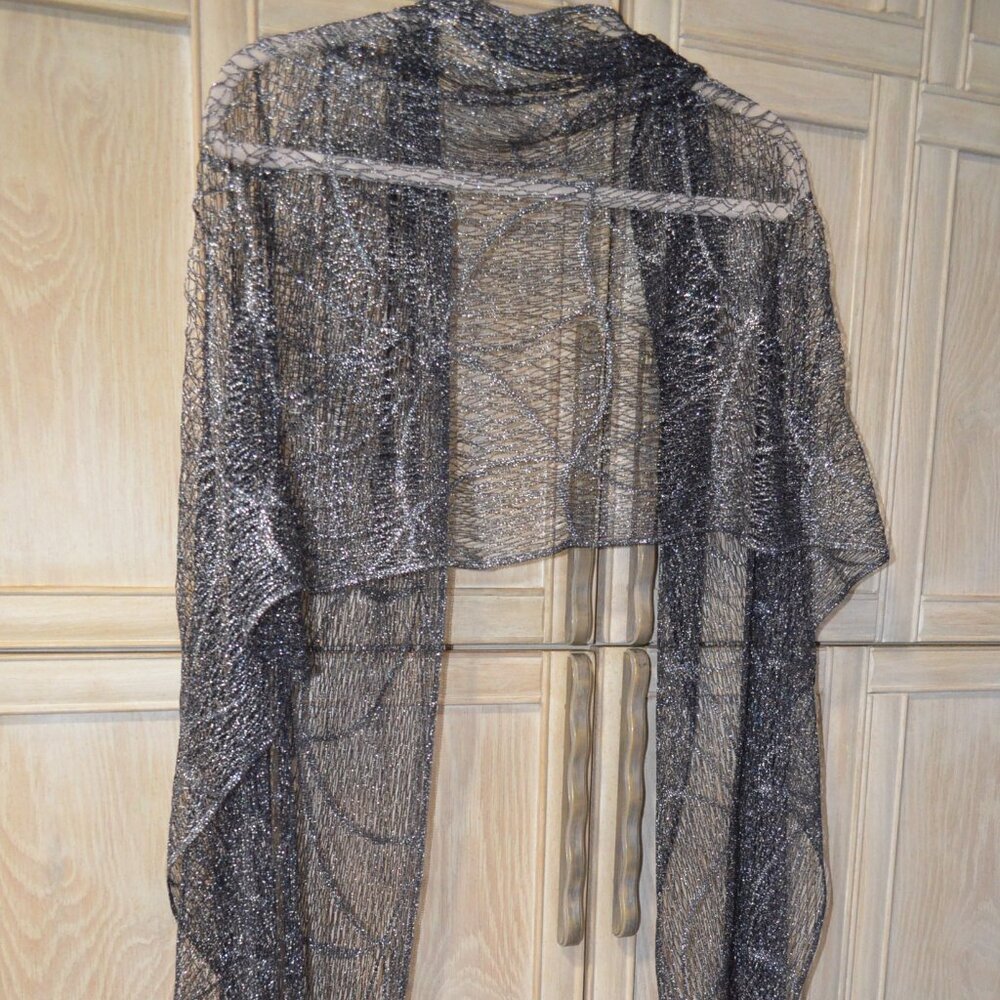 Two Sheer Evening Scarves, One Rectangular, One S… - image 8